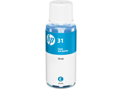Botella de tinta Original HP 31 cian 70 ml
