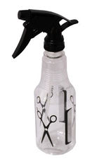 Botella plastico con pulverizador negro peluquero 500 ml