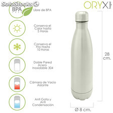 Botella Termica, Capacidad De 500 ML. Libre BPA, Acero Inoxidable, Antigoteo