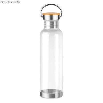 Botella tritan con tapa bambú 8 transparente MIMO9850-22