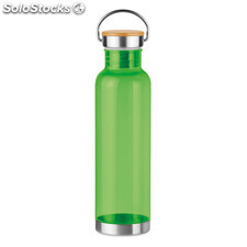 Botella tritan con tapa bambú 8 verde lima transparente MIMO9850-51