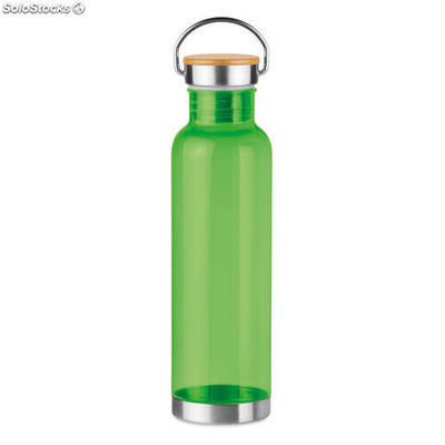 Botella tritan con tapa bambú 8 verde lima transparente MIMO9850-51