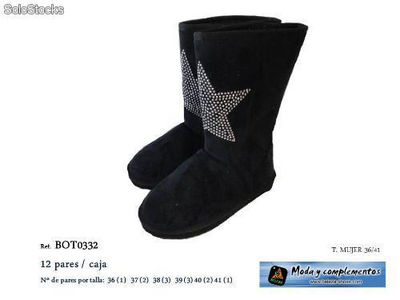 Bottes taille haute etoiles - noir