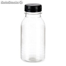 LUCEMILL 5 x 250 ml bottiglie di plastica PET trasparente con coperchio nero riciclabile 