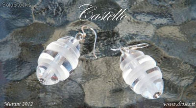 boucles d&amp;#39;oreilles avec perles en verre de Murano et Swarovski - Photo 2