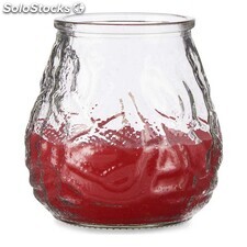 Bougie Géranium Rouge Transparent verre Paraffine (9 x 9,5 x 9 cm)
