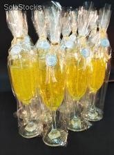 Bougies artisanat faite a la main, verre de champagne