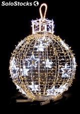 Boule de Noël lumineuse sur pied - décor extérieur pour ville