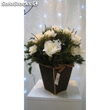 bouquet de roses blanches artificielles pour table de mariage