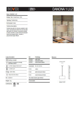Bover Danona Pendelleuchte (Estructura Individual) 1x18w E27 Nickel Sa - Foto 2