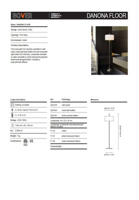 Bover Danona Stehlampe (Struktur) 2x11w E27 Nickel Piel Leder - Foto 2