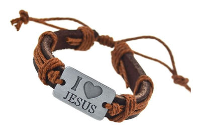 Braccialetto in cuoio j love jesus