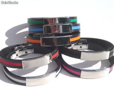 Bracelets acier et caoutchouc 3mm