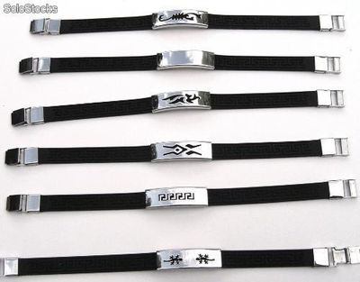 Bracelets en acier et caoutchouc avec dessin