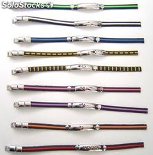 Bracelets en acier et caoutchouc deux couleurs plaque avec gravure