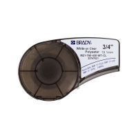 Brady M21-750-430-WT-CL cinta de poliéster blanco sobre transparente 19,1 mm x