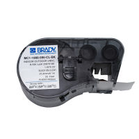 Brady MC1-1000-595-CL-BK cinta de vinilo negro sobre transparente de 25,4 mm x