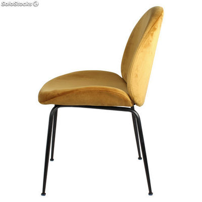 BRANDO CURRY Cadeira comtemporânea em veludo amarelo mostarda - Foto 3