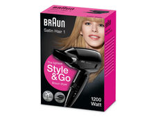 Braun Satin Hair 1 Haartrockner Style &amp; Go Schwarz BRHD130E
