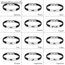 brazaletes pulsera de silicona con 12 constelaciones wrist band