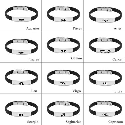 brazaletes pulsera de silicona con 12 constelaciones wrist band