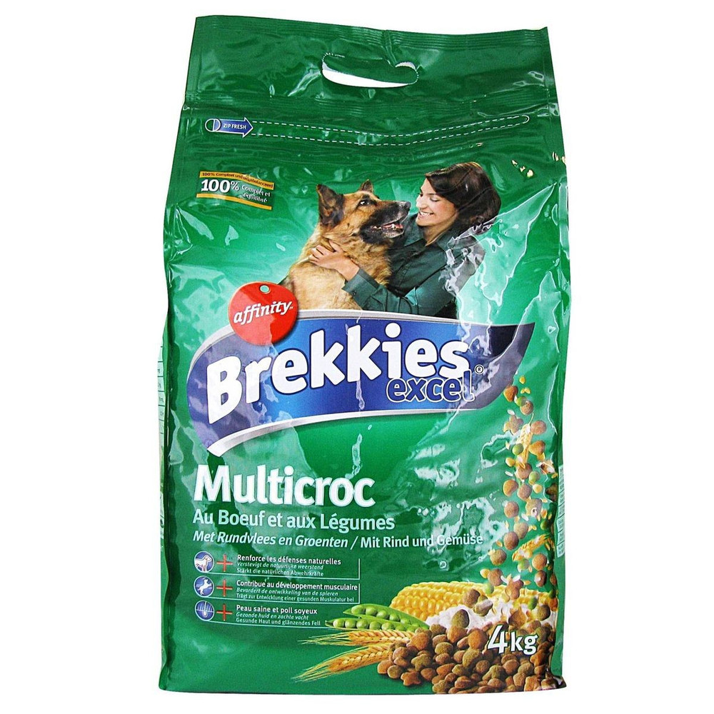 Brekkies Croquettes Pour Chien Bœuf Legumes Le Sac De 4 Kg