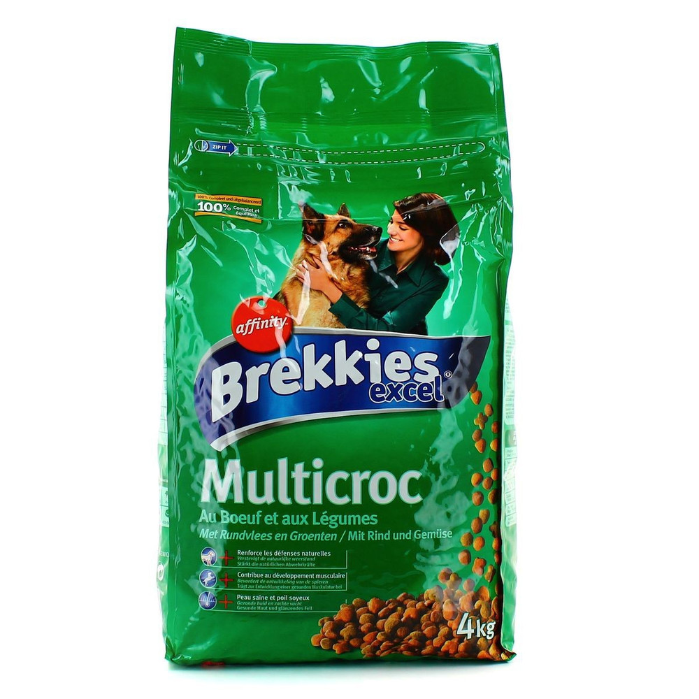 Brekkies Croquettes Pour Chien Bœuf Legumes Le Sac De 4 Kg