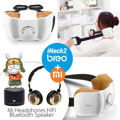 Breo Massager del cuello iNeck 2 + Xiaomi Mi Auriculares HiFi edición (oro) +