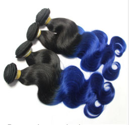 Brésilienne Vierge Cheveux Corps Vague Ombre Cheveux 1b/bleu - Photo 3