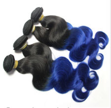 Brésilienne Vierge Cheveux Corps Vague Ombre Cheveux 1b/bleu