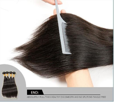 Brésilienne Vierge Droite 4 Pcs Lot Weave Bundles Non Transformés Cheveux - Photo 4