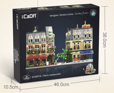 Brinquedo de construção compatível com LEGO, modelo de restaurante de Paris