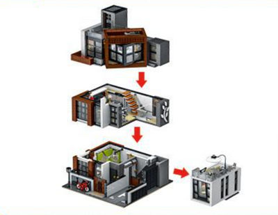 Brinquedo de construção compatível com LEGO, modelo de villa moderna - Foto 3