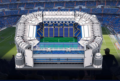 Brinquedo de construção compatível com LEGO, modelo Real Madrid Bernabeu Stadium
