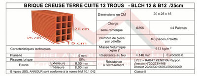 Brique Rouge BLCH12 &amp;amp; B12 - Briques creuses - Photo 2