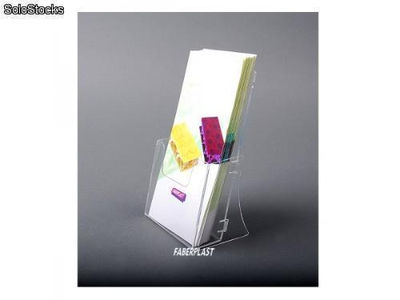 Brochuras de porta de acrílico dobrado a4 terceiro 10x21 cm verticais - Foto 2