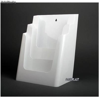 Brochuras poliestireno acrílico porta Branco Gloss A4 vertical (3 casos) - Foto 2
