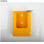 Brochuras porta acrílico poliestireno Yellow Gloss terceiro a4 parede vertical - 1