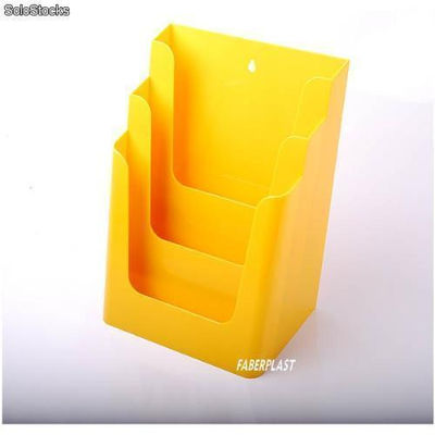 Brochuras vertical, porta de acrílico poliestireno a4 Gloss Amarelo (3 casos)