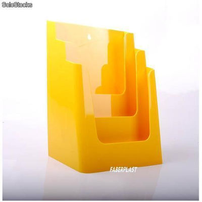 Brochuras vertical, porta de acrílico poliestireno a4 Gloss Amarelo (3 casos) - Foto 2