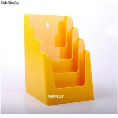 Brochuras vertical, porta de acrílico poliestireno a5 Gloss Amarelo (4 casos)