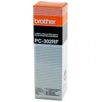 Brother PC-302RF: 2 x rollo entintado negro (original)
