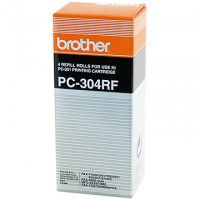 Brother PC-304RF: 4 x rollo entintado negro (original)