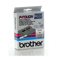 Brother TX-131 cinta negro sobre transparente 12 mm (original)