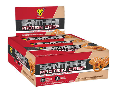 BSN - Syntha-6 Protein Crisp Bar Salted Toffee Pretzel - 12 Bars
