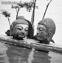 buda cabeza de piedra, modelo piscina. - Foto 2