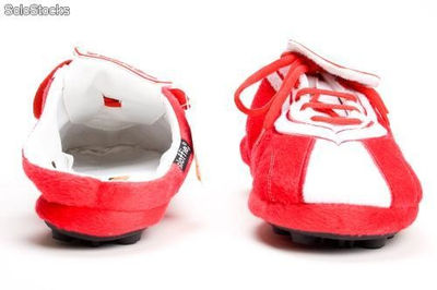 buty dla kibica biało-czerwone gadżety rekwizyty kapcie pantofle - Zdjęcie 2