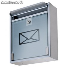 Buzon correo. Recepcion hotel 26x9x31 cm plateado acero