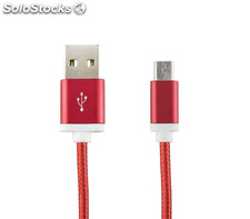 CÃ¢ble chargeur tressÃ© USB / micro USB pour smartphone Android - 1 m - Rouge