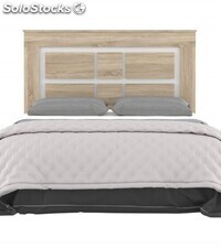 Cabecero Cama 160 Cm Dora. Cabecero De Madera Roble Y Detalles Blanco, Apto Para